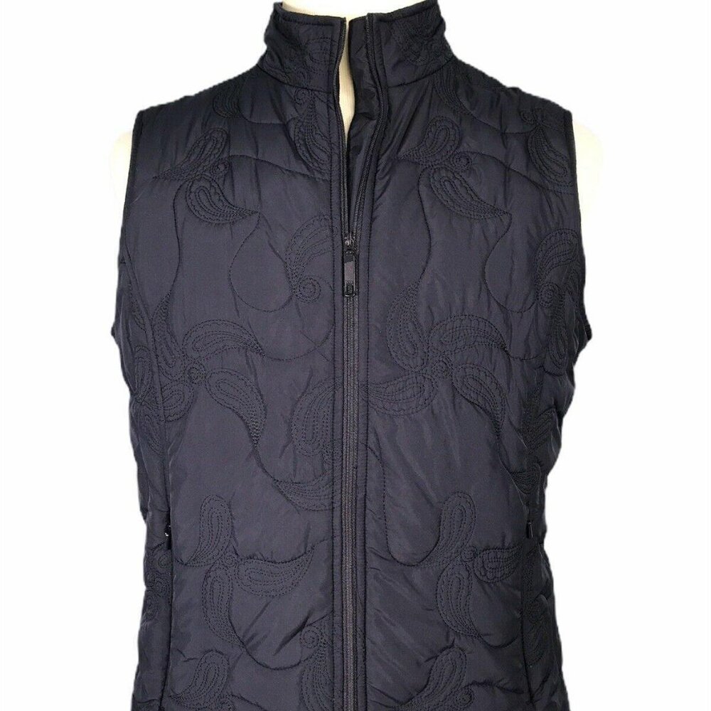 Pendleton Womens Quilted Vest Large Black Polyester Made In China